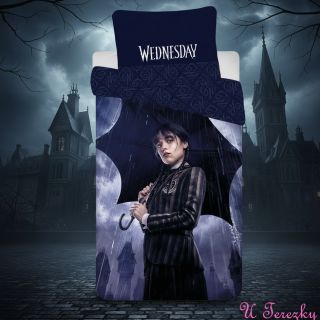 🖤 Wednesday Adams vládne i ve vaší ložnici! 🖤 Ponořte se do temně stylového světa s naším novým povlečením Jerry Fabrics...